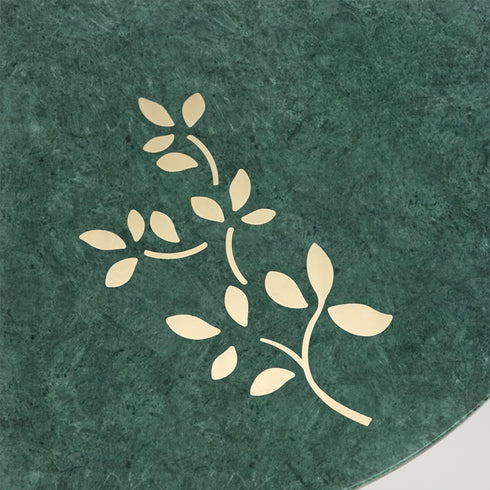 Marble and Brass Inlay Accent Table